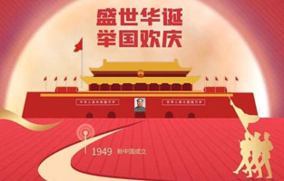 祖國華誕喜迎到，舉國上下齊歡笑。各族人民高歌唱，國泰民安起舞跳。世界志強輝煌耀，國富民福生活號。和諧團結(jié)建設搞，花團錦簇喜樂陶。在此，旗正電氣恭祝祖國萬歲，繁榮昌盛！